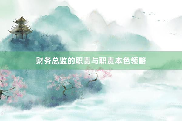 财务总监的职责与职责本色领略